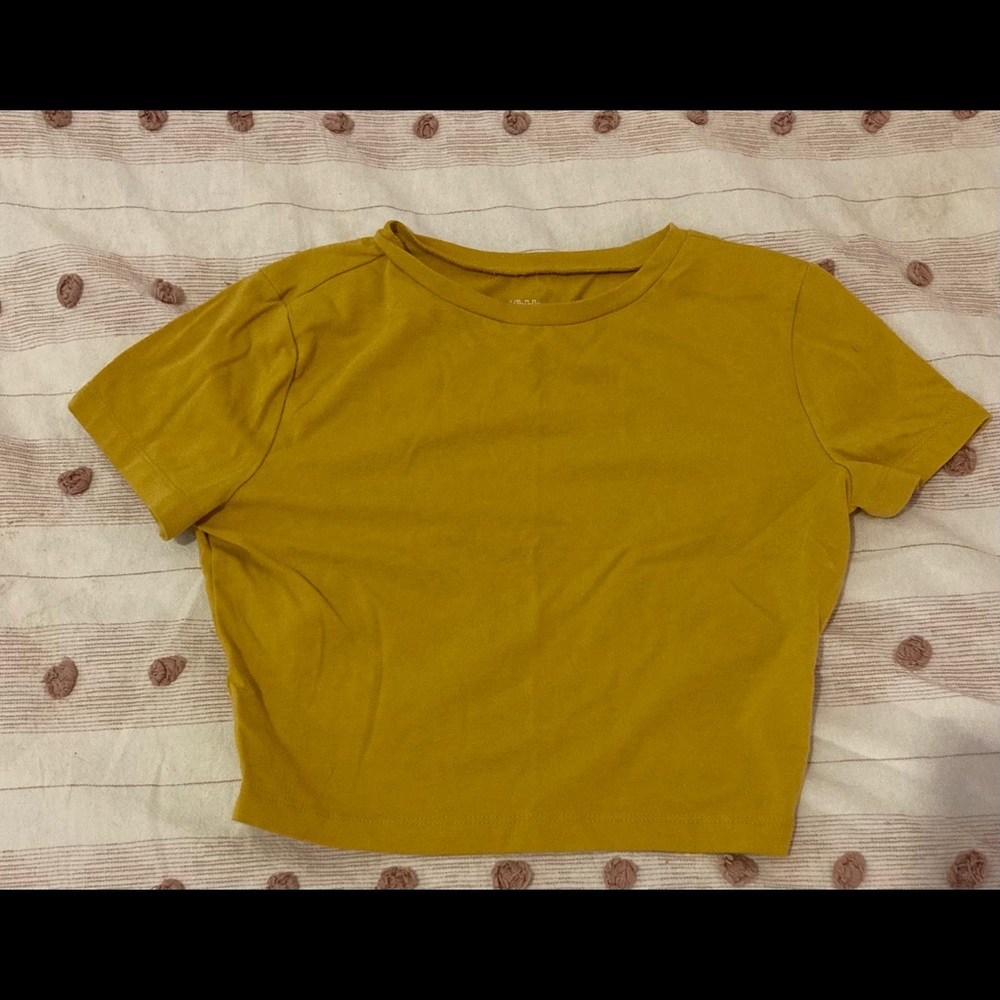 cropped yellow top